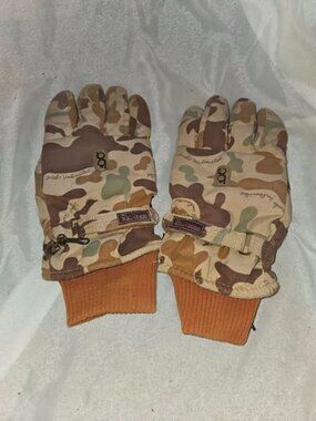 Vtg Bob Allen Ducks Unlimited Gloves Camo  Gor-Tex Waterproof/Breathable Thermol